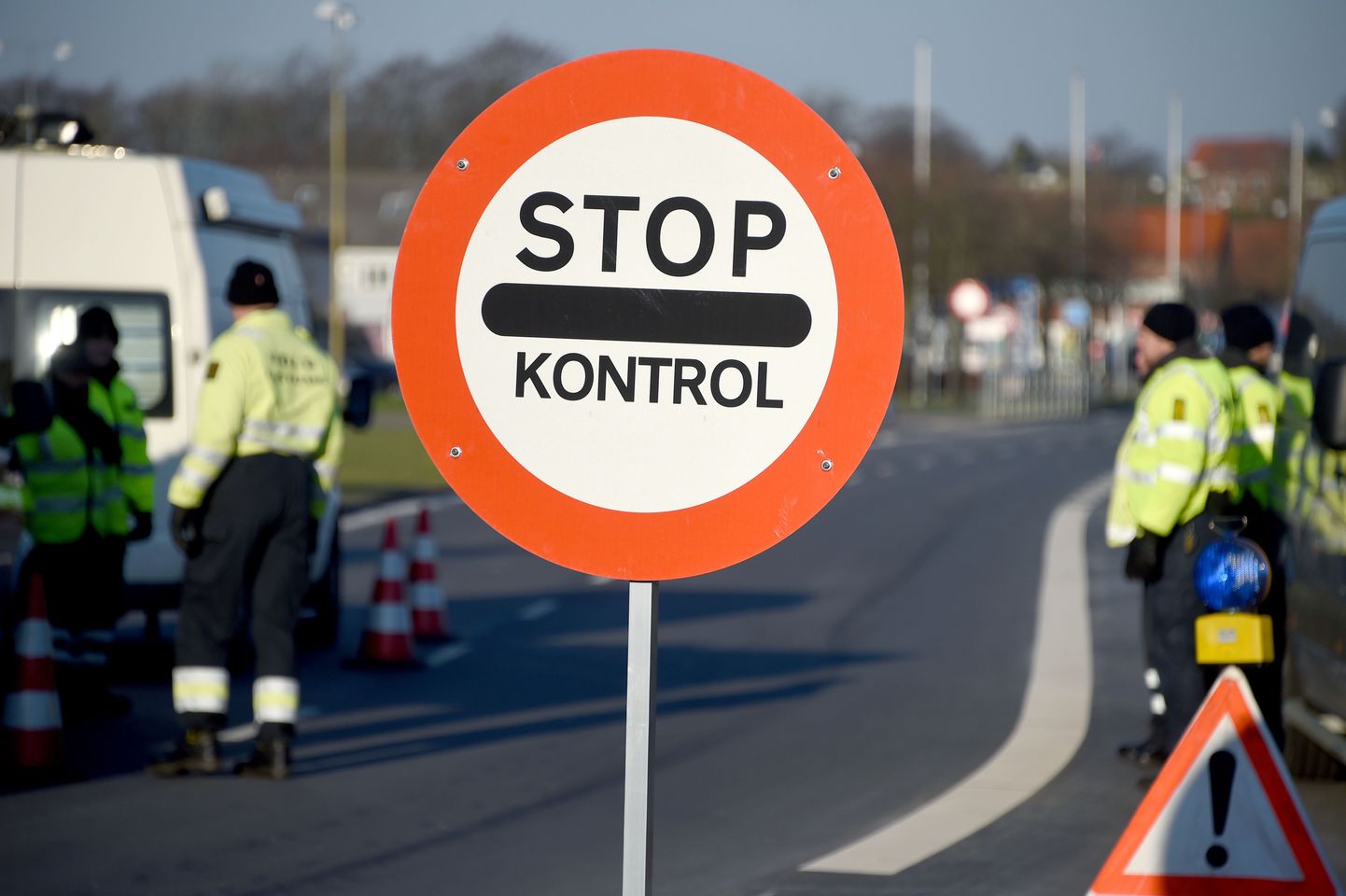 Taani politsei piirikontrolli teostamas.