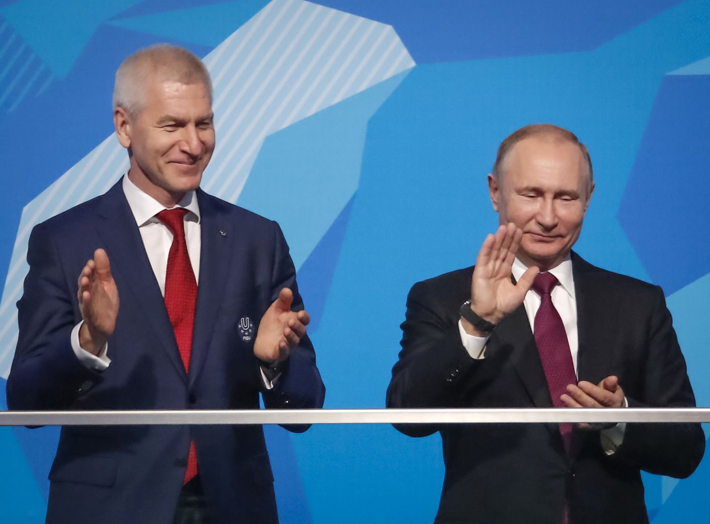 Krievijas sporta ministrs Oļegs Maticins un Krievijas diktators Vladimirs Putins