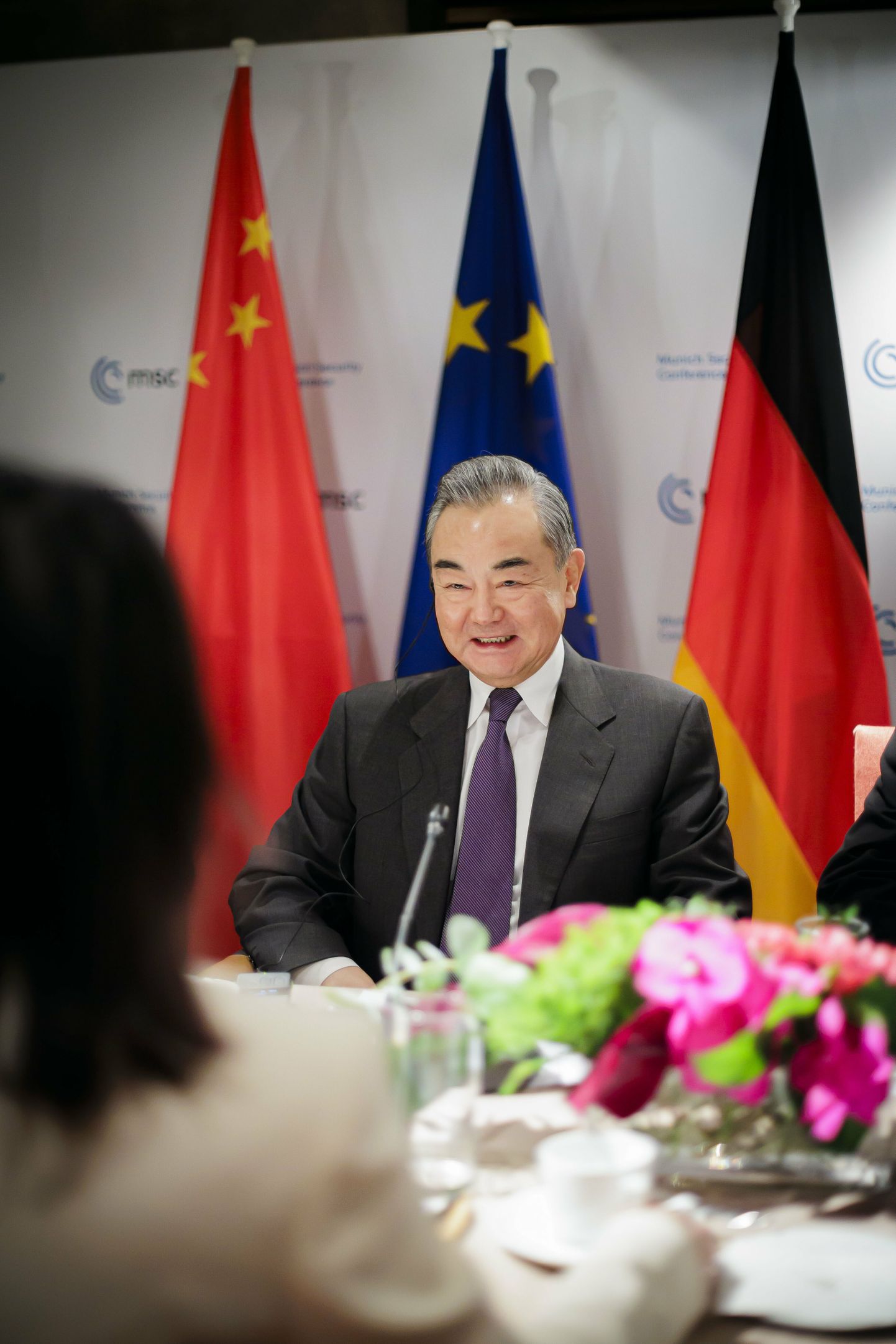 Ķīnas ārlietu ministrs Vans Ji sestdien Minhenes drošības konferencē.