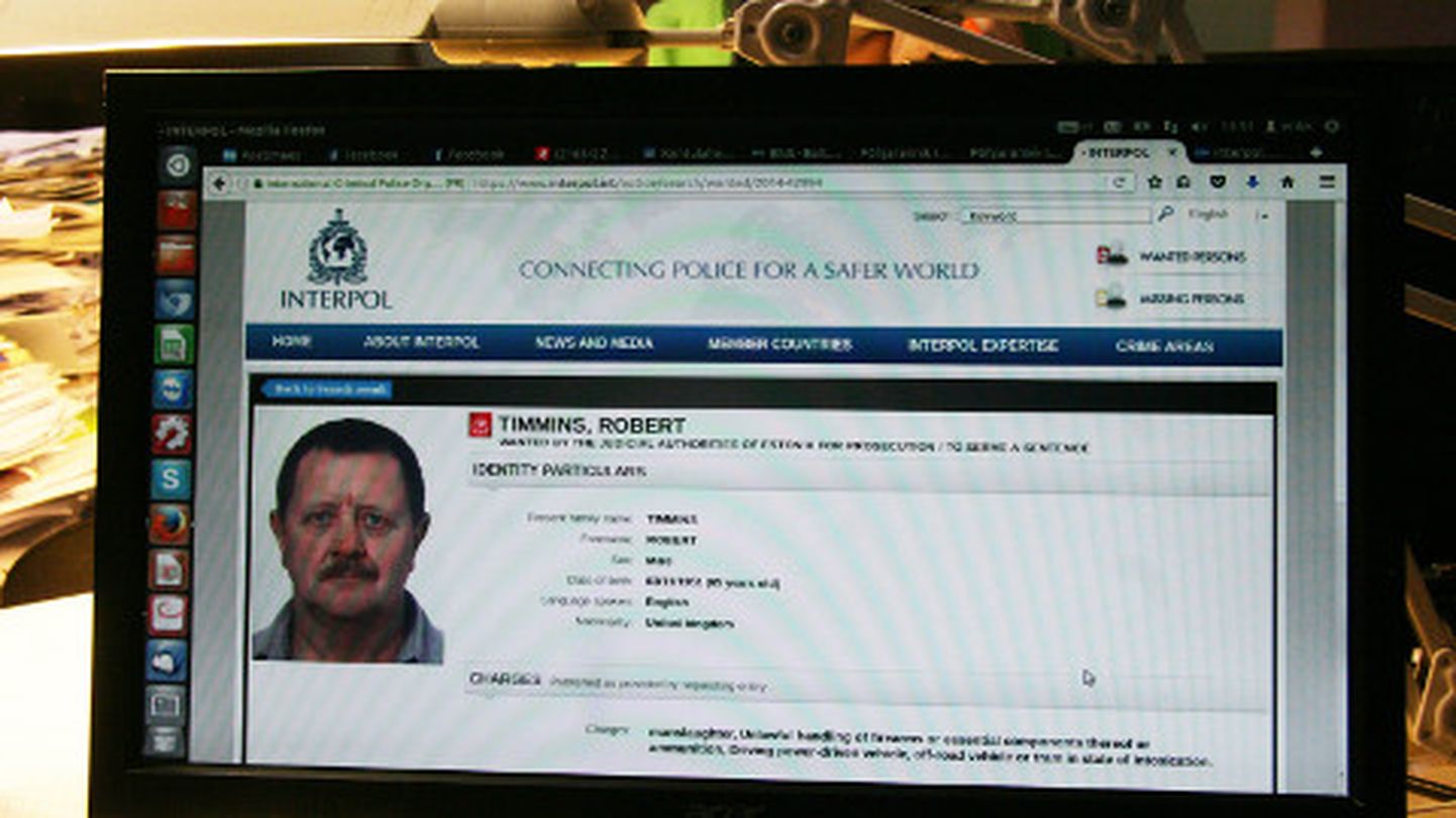 Briti kodanik Robert Timmins on tänapäevani Interpoli kodulehel tagaotsitavate isikute seas.