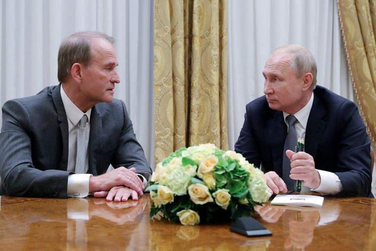 Viktors Medvedčuks un Vladimirs Putins (2019. gadā).