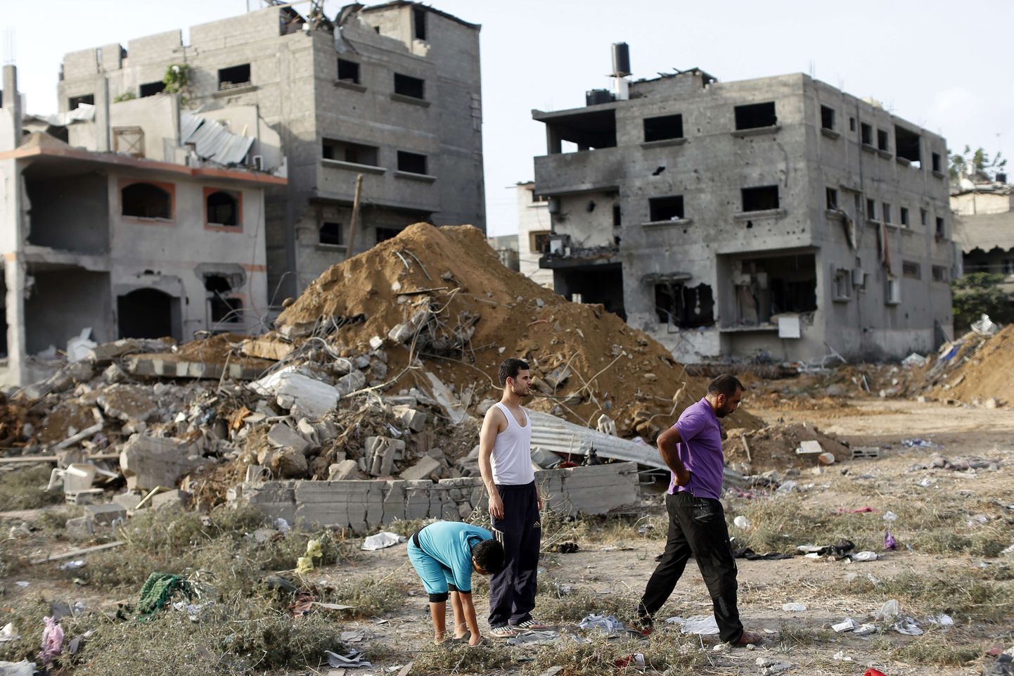 Iisraeli õhulöögis hävinenud hooned Gaza Citys.