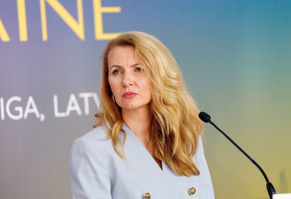 Tieslietu ministre Inese Lībiņa-Egnere piedalās preses konferencē pēc Eiropas Padomes tieslietu ministru neformālās konferences "Ceļā uz taisnīgumu Ukrainai".
