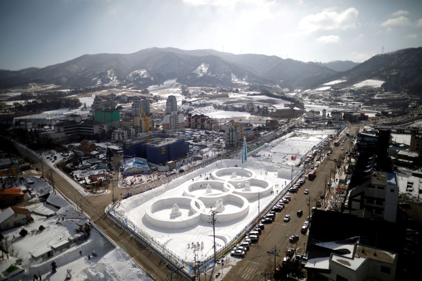 Selline nägi välja Pyeongchang 10. veebruaril 2017 ehk täpselt aasta enne taliolümpiat. Kõigi eelduste kohaselt ei jää tali ka tänavu taeva.