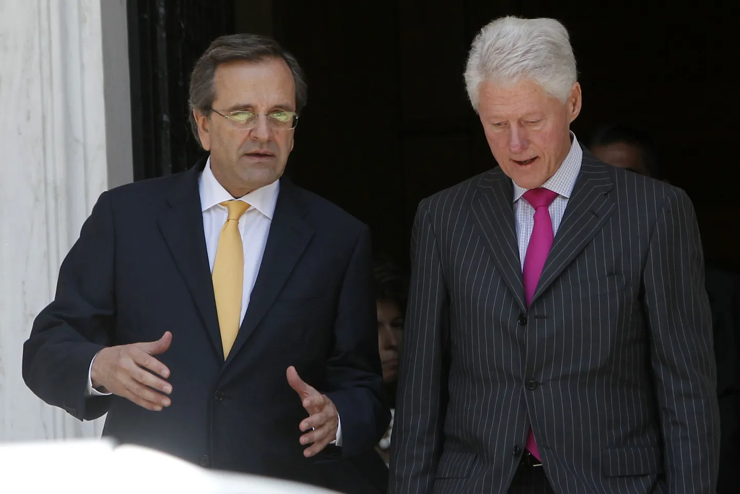 Kreeka peaminister Antonis Samaras koos Bill Clintoniga.
