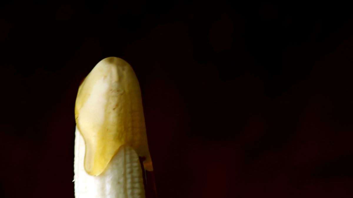 Meega kaetud banaan.