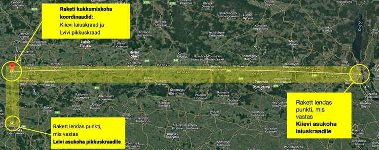 Kaardil on Lviv, Kiiev ja Przewodow.