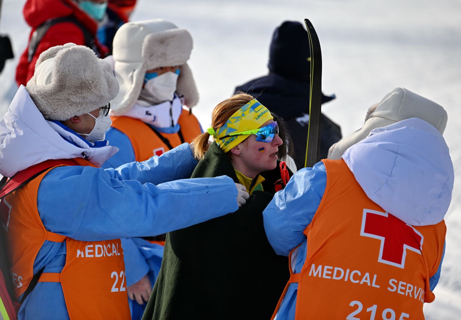 Valentõna Kaminska 12. veebruaril pärast naiste 4x5 km teatesõit, mille Ukraina naiskond lõpetas 18. kohal.