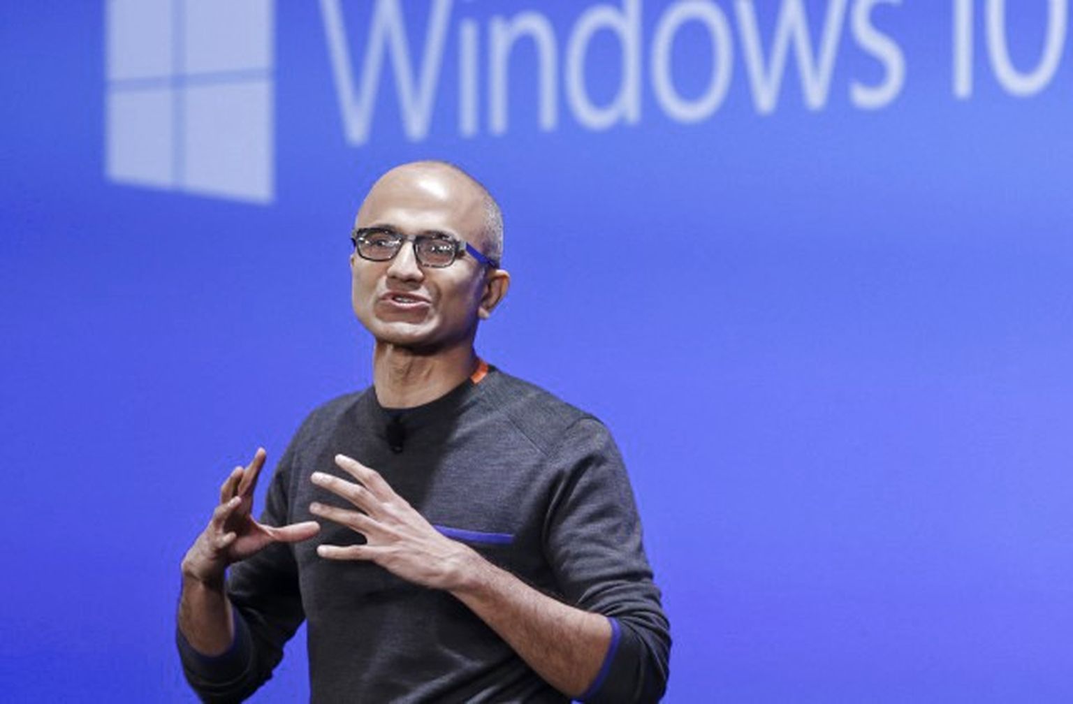 Microsoft vadītājs Satja Nadella piedalās Windows 10 prezentācijā