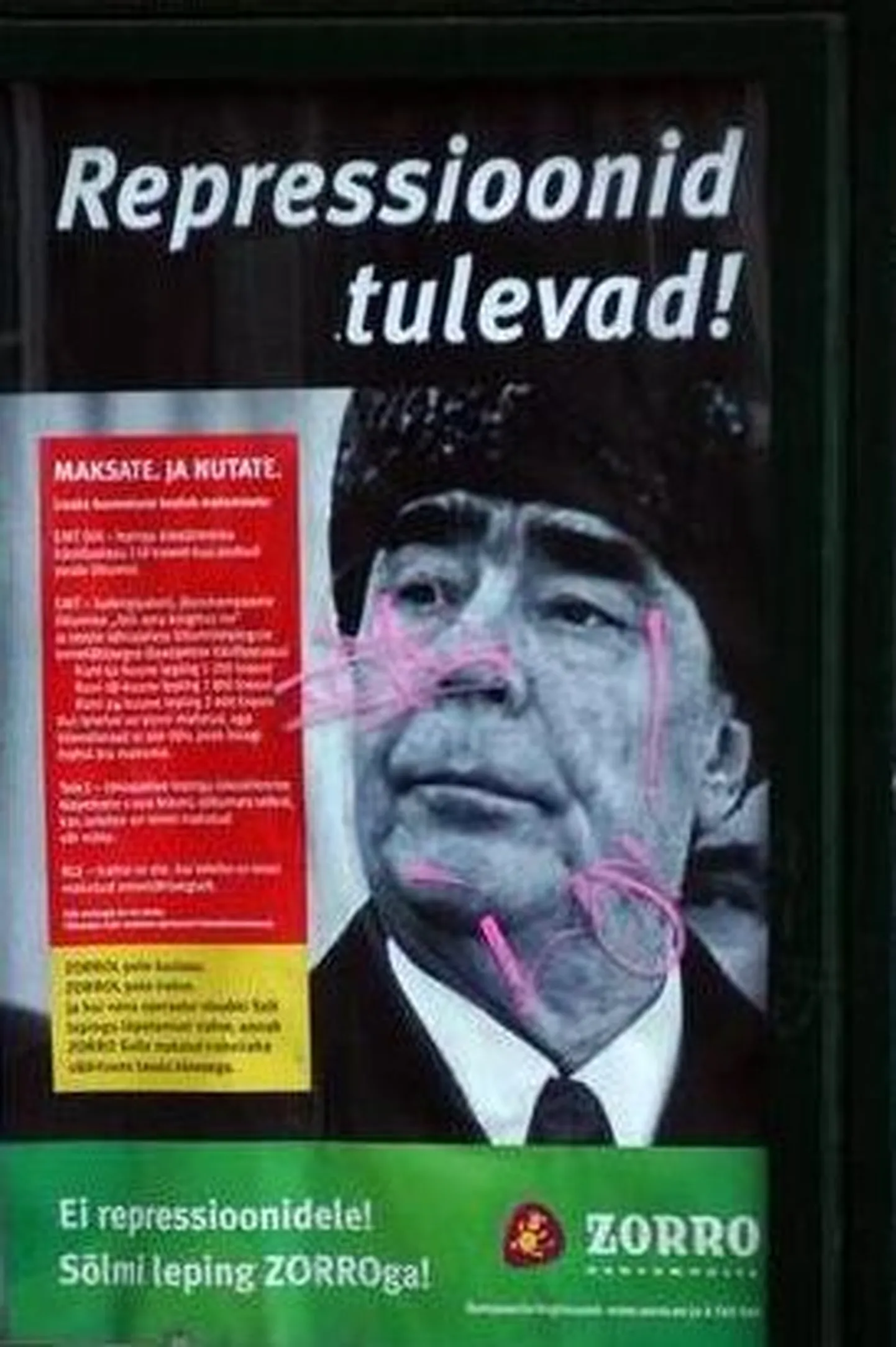 Zorro kõnekaardi reklaam.