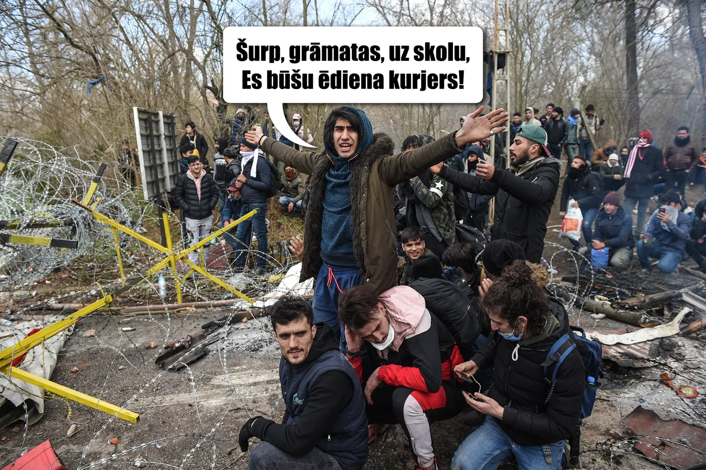 Šurp, grāmatas, uz skolu, es būšu ēdiena kurjers!