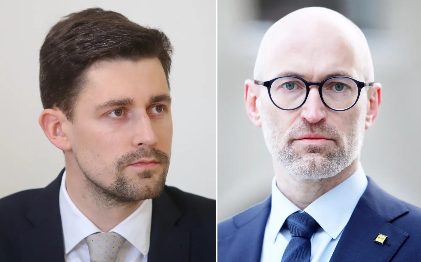 Zāļu valsts aģentūras (ZVA) direktors Svens Henkuzens, veselības ministrs Daniels Pavļuts.