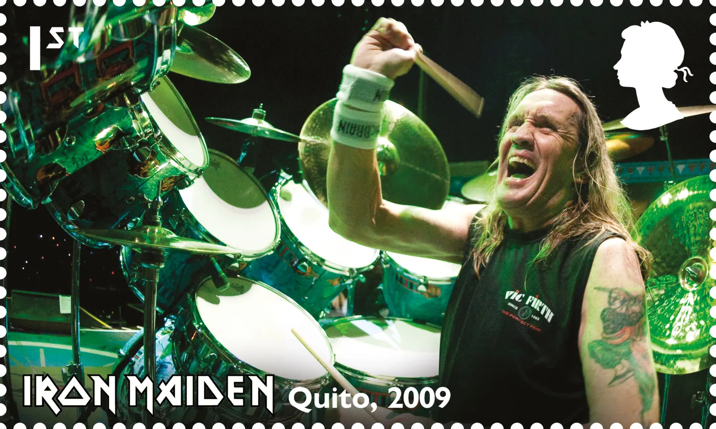 Nico McBrain Iron Maideni auks avaldatud postmargil.
