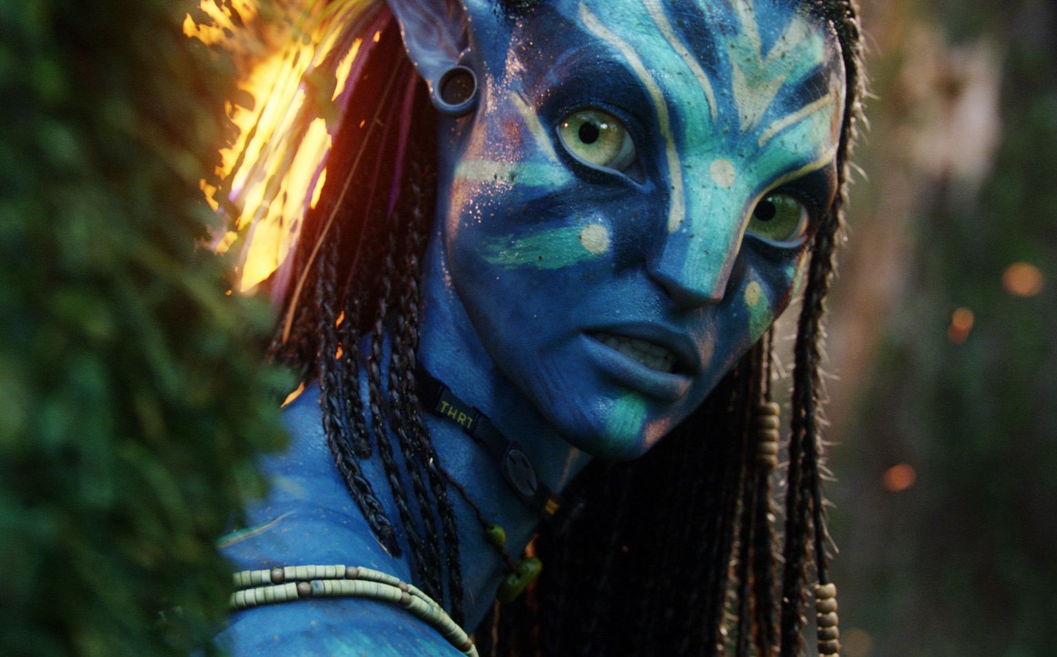 Pandora nimel võitlev kangelanna Neytiri (Zoe Saldana) filmis «Avatar».