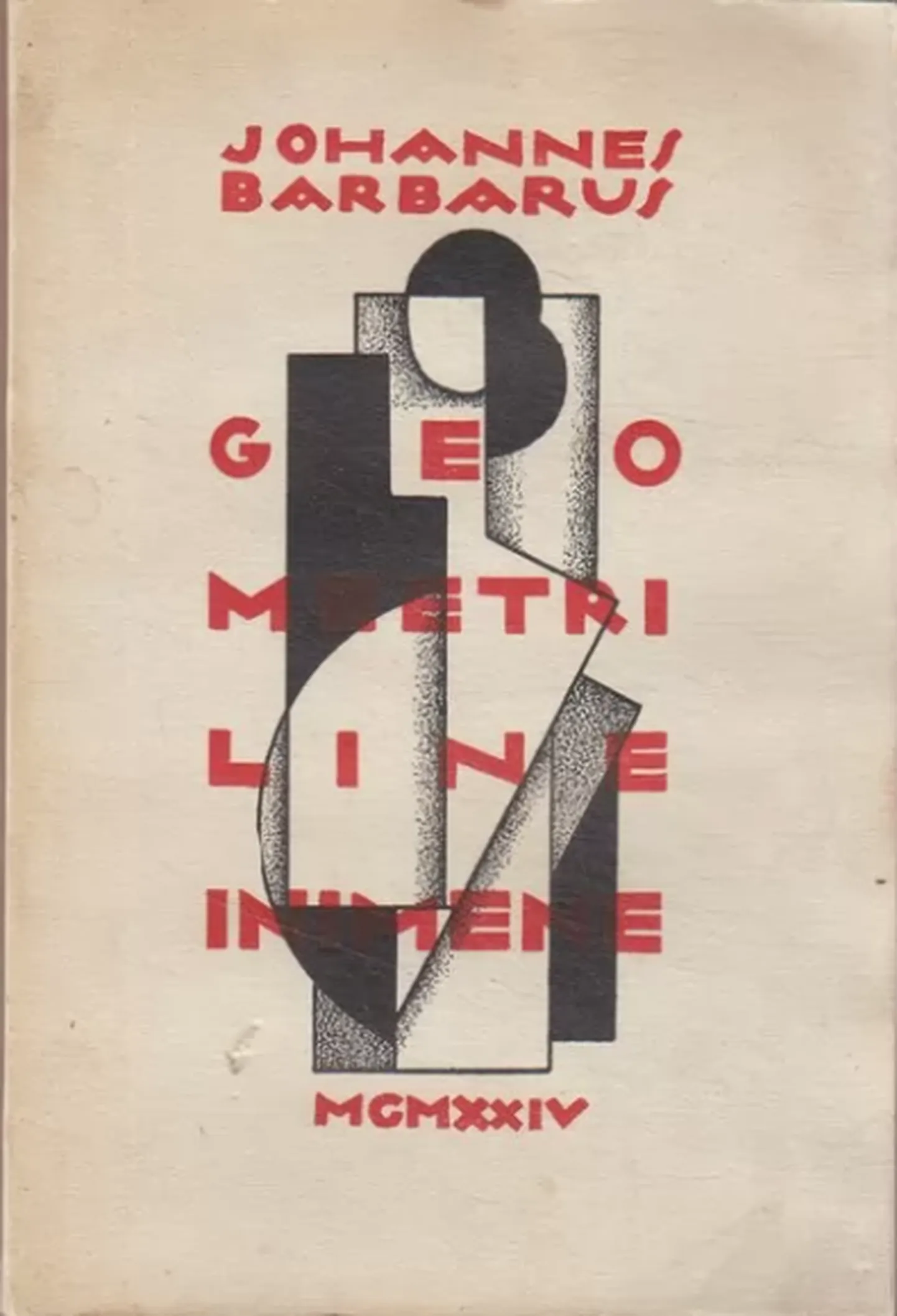 Johannes Barbarus «Geomeetriline inimene», kujundanud Jaan Vahtra.