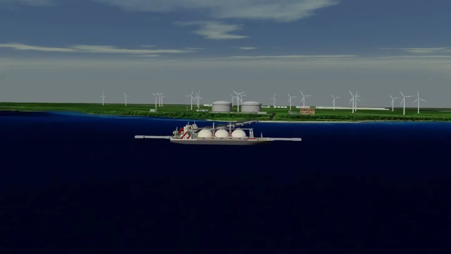 Stoppkaader Alexela LNG terminali tutvustavast videost.