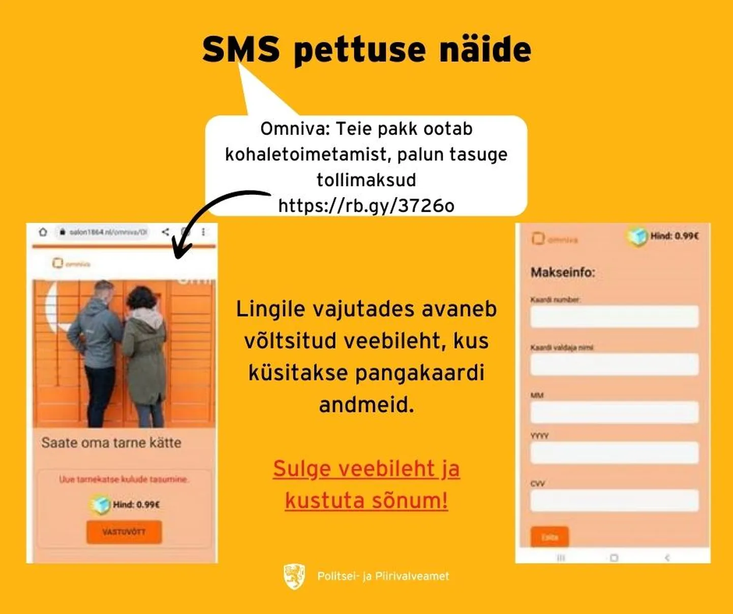 SMS pettuse näide.