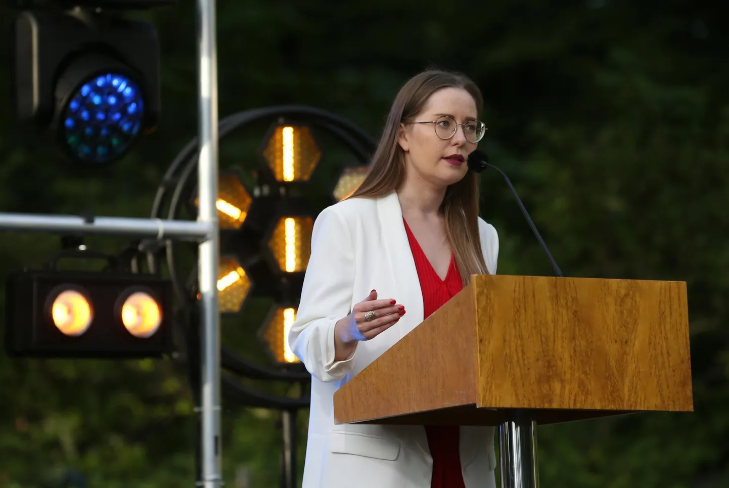 Noore kultuuritegelase kõne pidas Kadriorus presidendi vastuvõtul Sveta Grigorjeva.