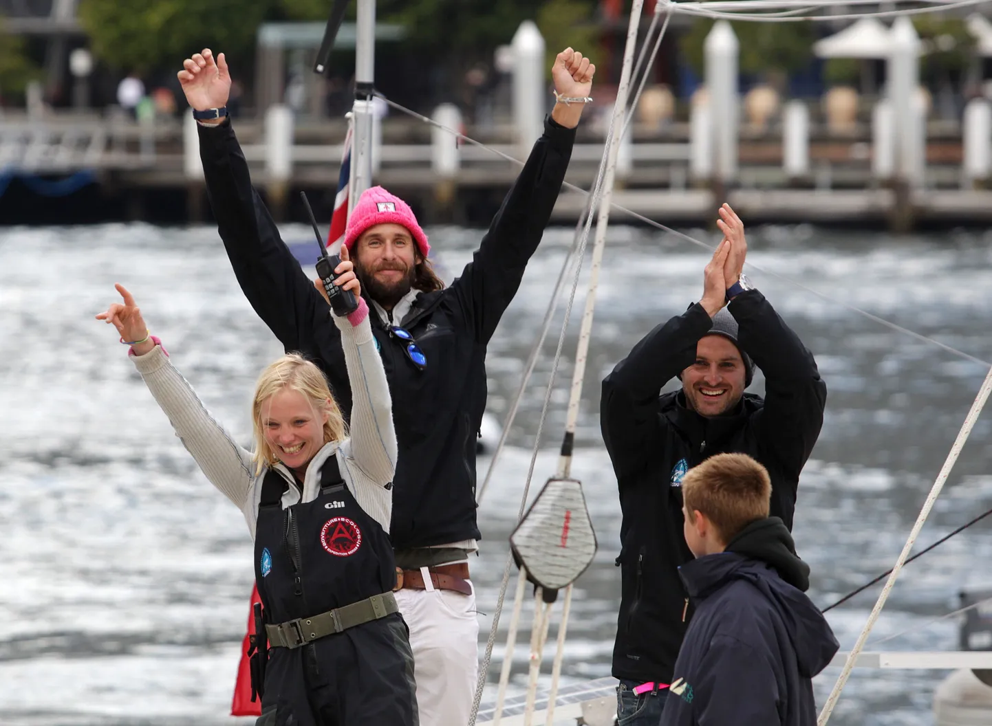 Plastiki meeskond - David de Rothschild, Jo Royle ja Dave Thomson