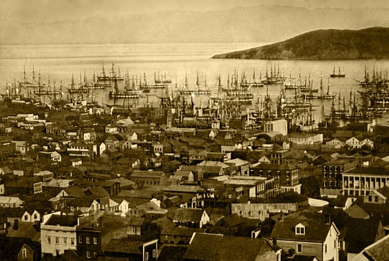 Kaubalaevad San Francisco sadamas 1850. aastal.