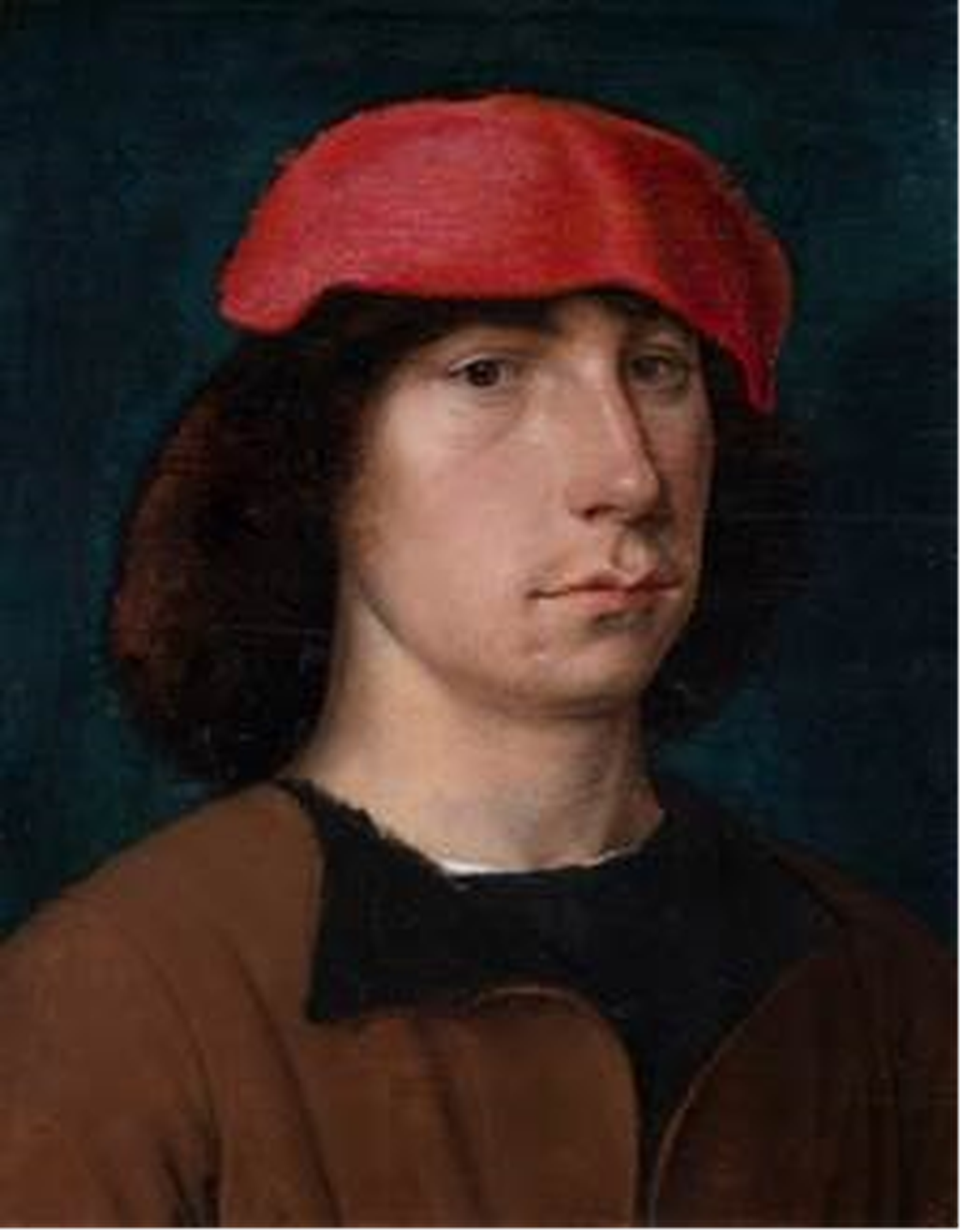 Michel Sittow. Noormees punase mütsiga. 1490. aastad. Õli, puit. Detroidi Kunstiinstituut, Anne ja Henry Ford II kingitus.