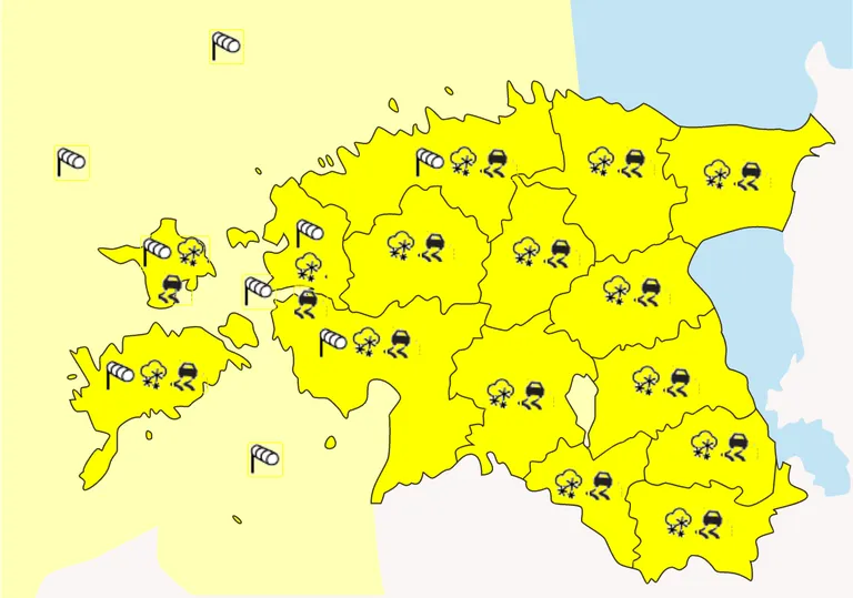 Üle Eesti valitsevad öösel talvised ilmaolud ja teed muutuvad libedaks.
