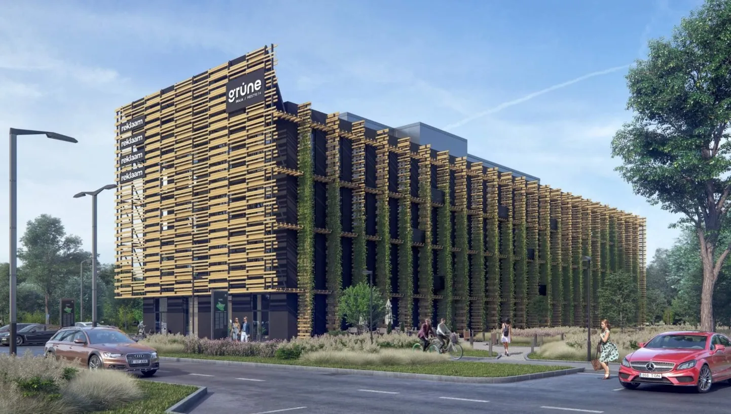 3-D eskiis Grüne rohebüroost