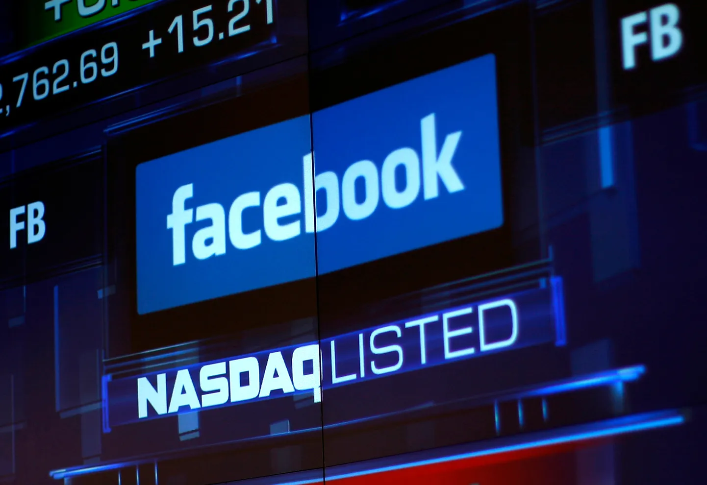 Facebooki aktsia Nasdaqi ekraanil.