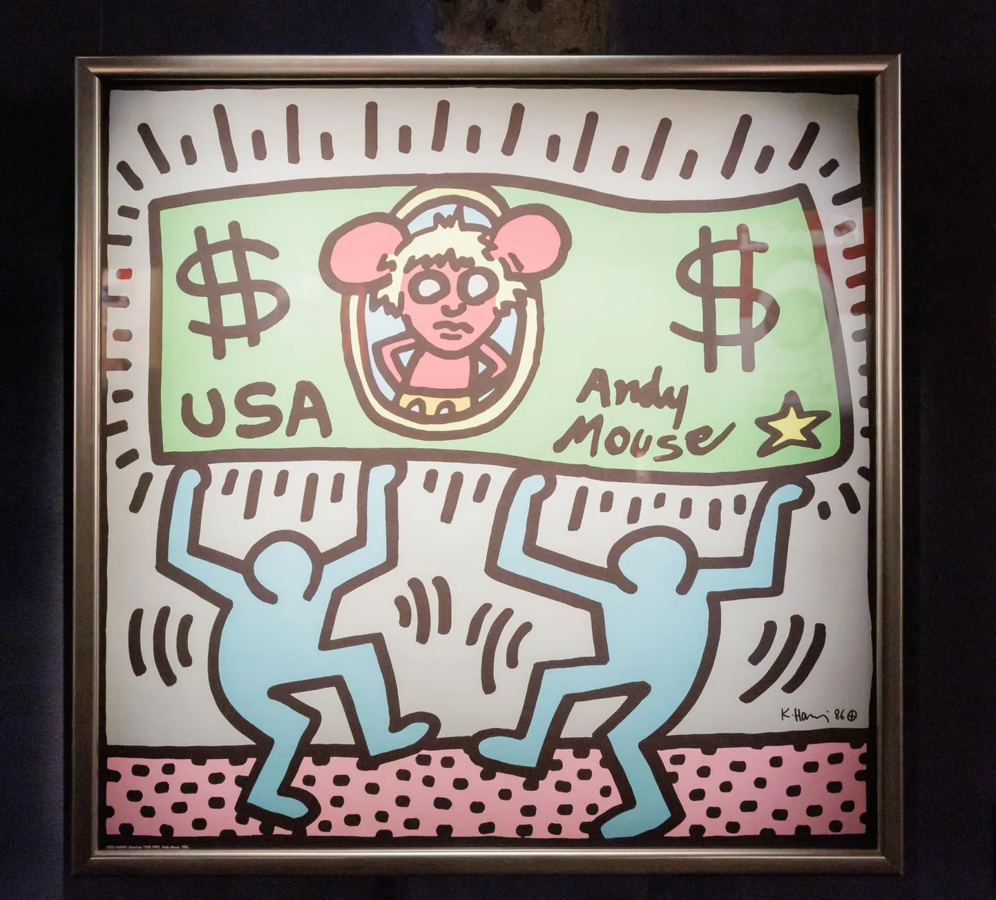 Raha paneb tantsima: Keith Haringi «Andy Mouse» (1986), täpsemalt seeria kolmas töö PoCo-s.