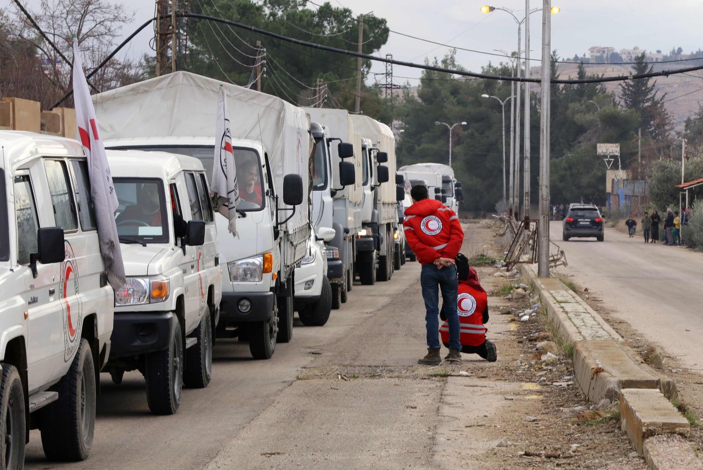 Гуманитарная помощь Красного креста для жителей Сирии.