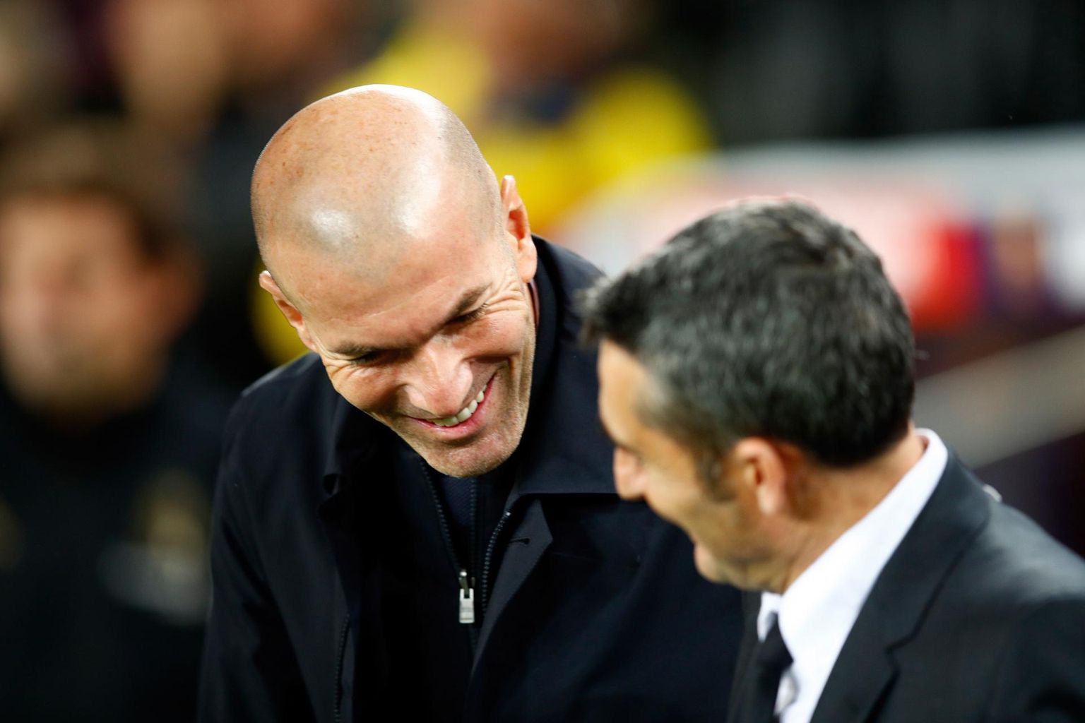 Madridi Reali peatreener Zinedine Zidane (vasakul) ja Barcelona juhendaja Ernesto Valverde.