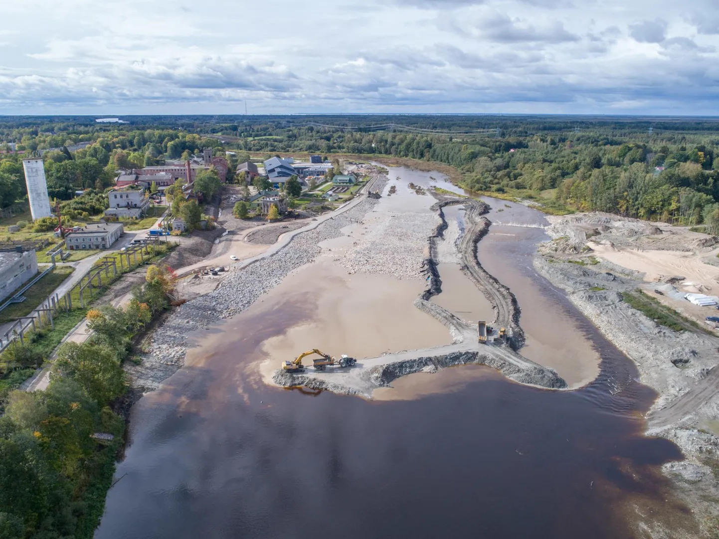 Raadamisjärgne vaade Sindi paisule.