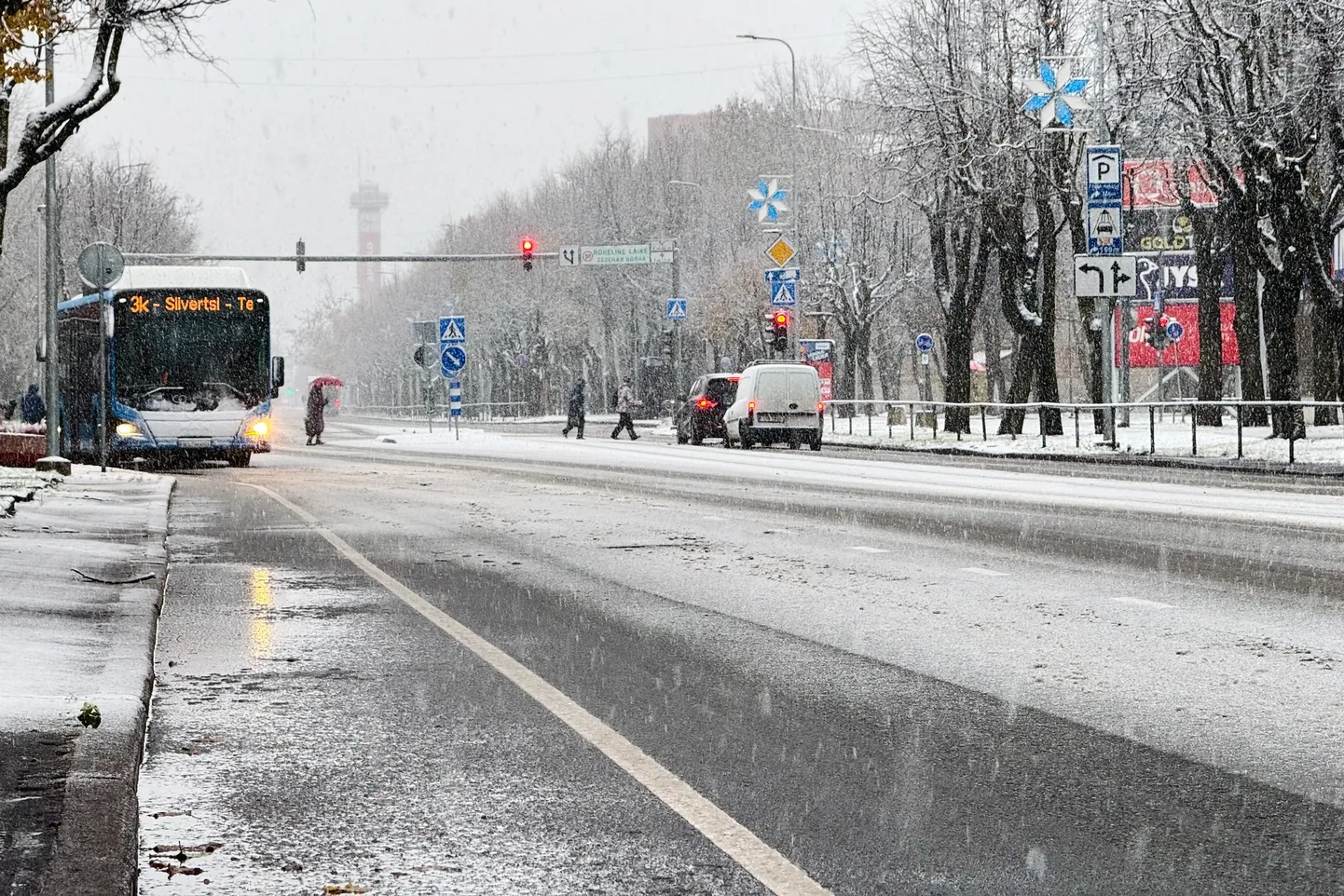 Lumi Narva kesklinnas, Tallinna maantee alguses.