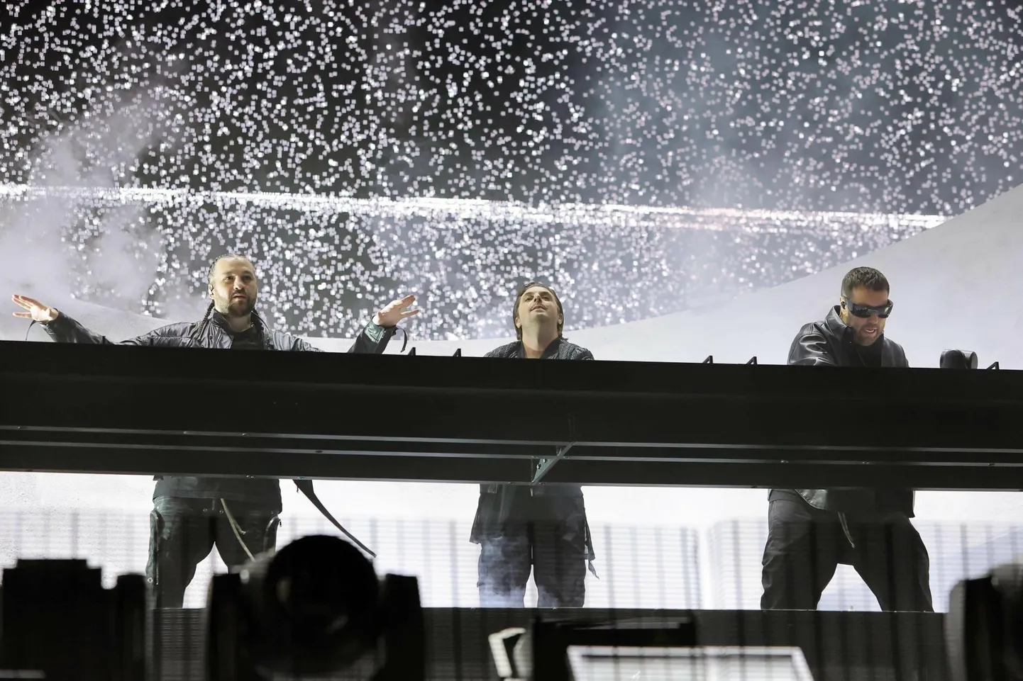 Swedish House Mafia ehk Steve Angello, Axwell ja Sebastian Ingrosso on taas koos ja hoos.  FOTO: Kevin Winter
