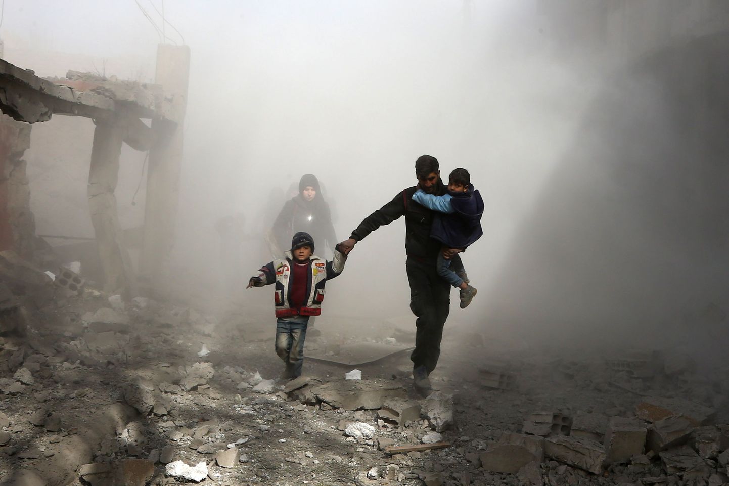 Sõjategevus Süürias Ida-Ghoutas.