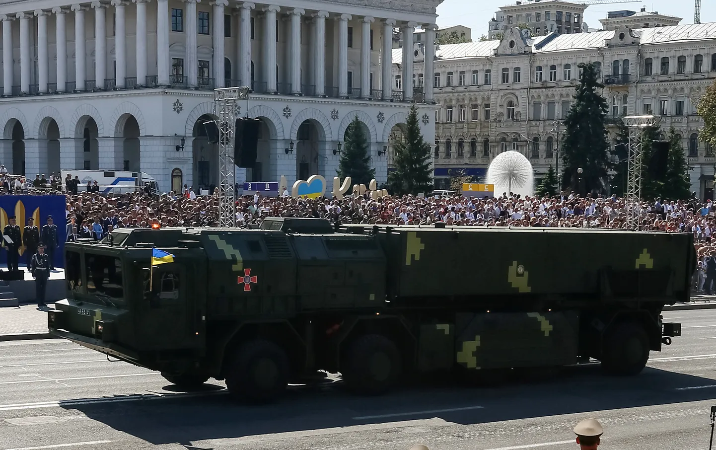 Raketikompleksi Sapsan prototüüp Hrim 2018. aasta augustis Kiievis sõjaväeparaadil. Foto on illustratiivne.
