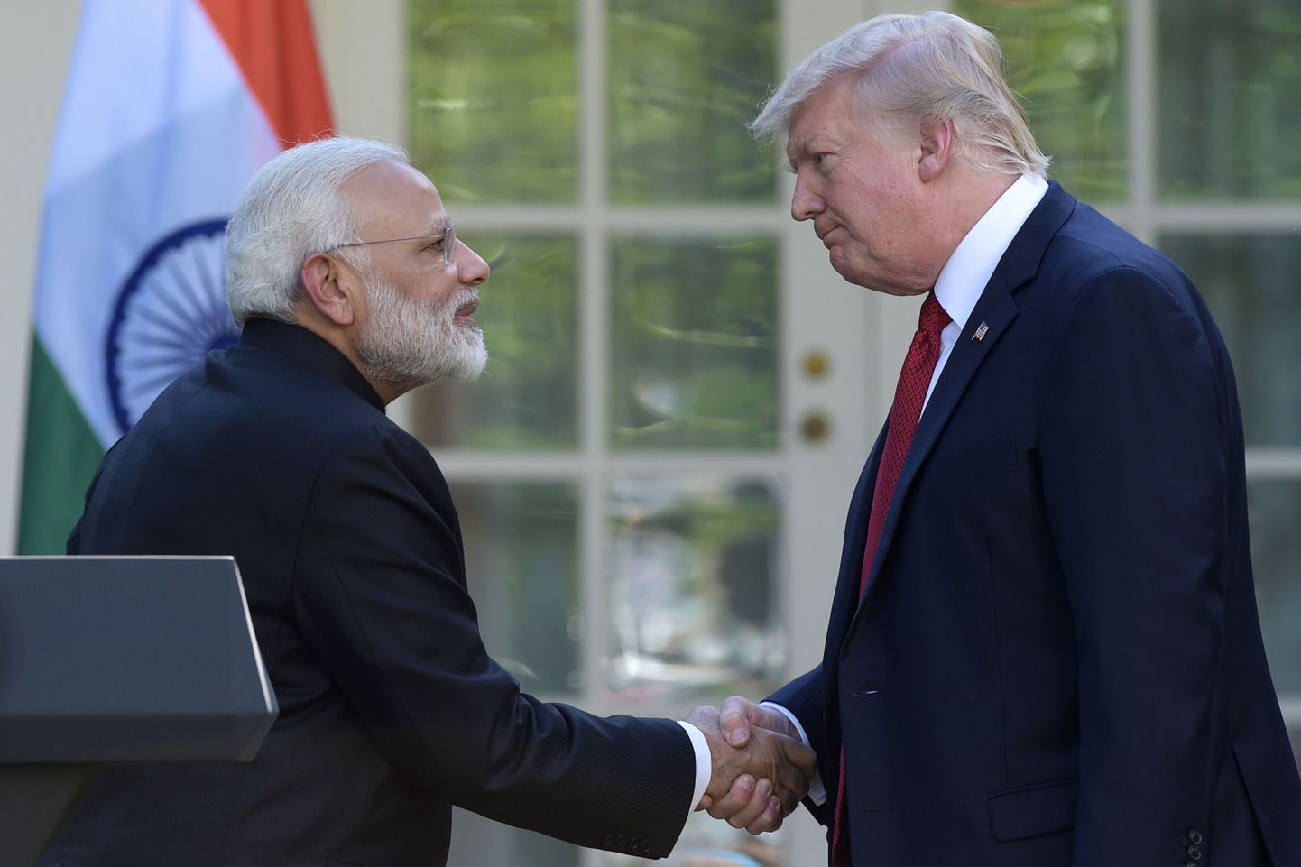USA president Donald Trump tervitamas Valges Majas India peaministri Narendra Modit.