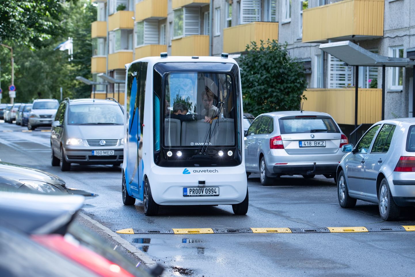 Silberauto tütarfirma Auve Tech OÜ toodetud isejuhtiv buss Mustamäel.
