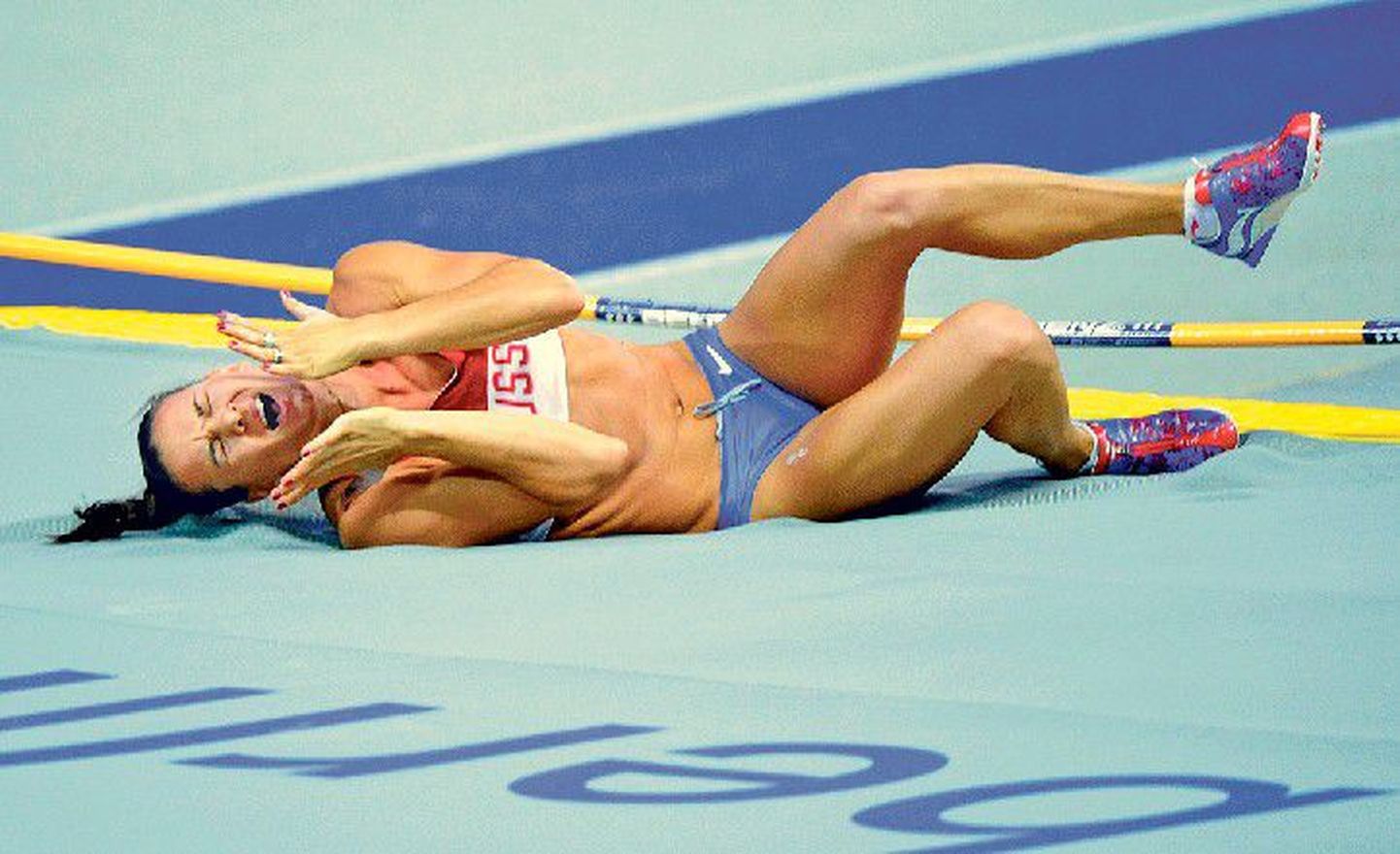 Teivashüppe maailmarekordi omanik Jelena Isinbajeva Berliini MMIl.