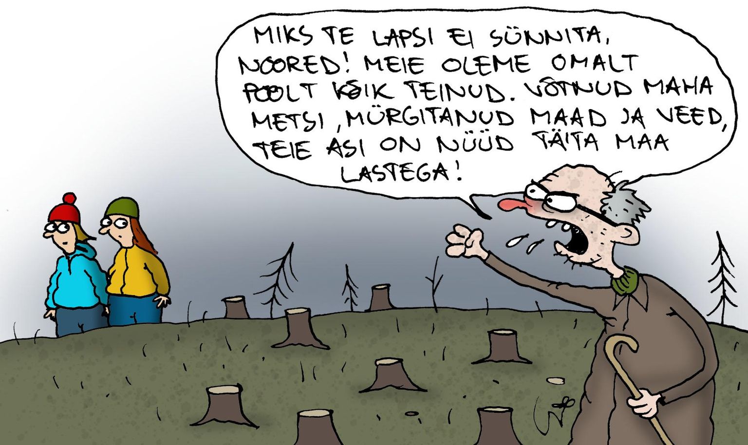 Urmas Nemvaltsi karikatuur. FOTO: Urmas Nemvalts
