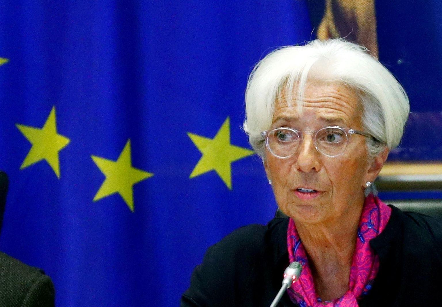 Christine Lagarde 4. septembril europarlamendi majandus- ja rahanduskomisjoni kuulamisel. Eile Euroopa Parlamendis toimunud hääletusel prantslanna kohal ei viibinud.