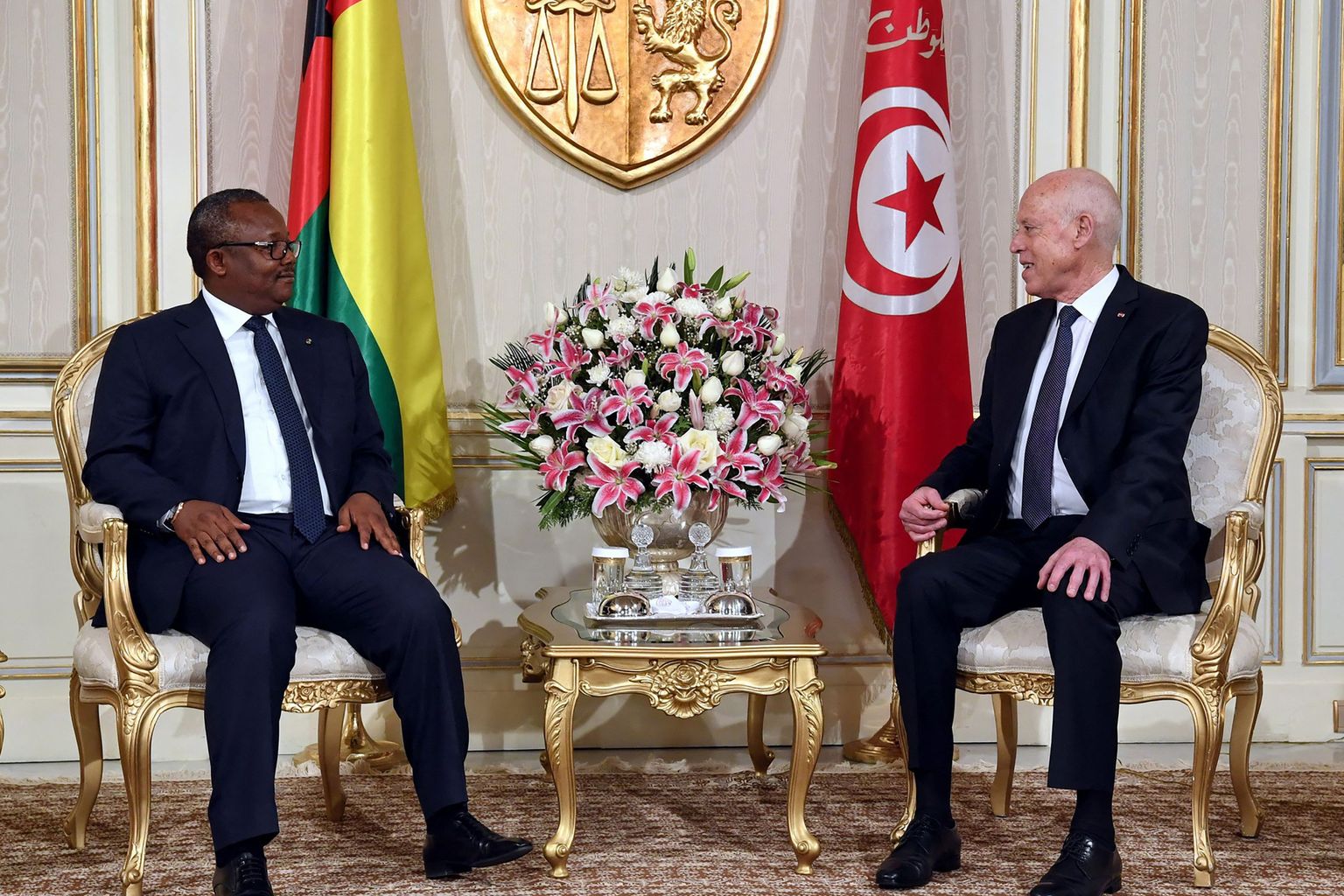 Guinea-Bissau riigipea Umaro Mokhtar Sissoco Embaló ja Tuneesia president Kais Saied.
