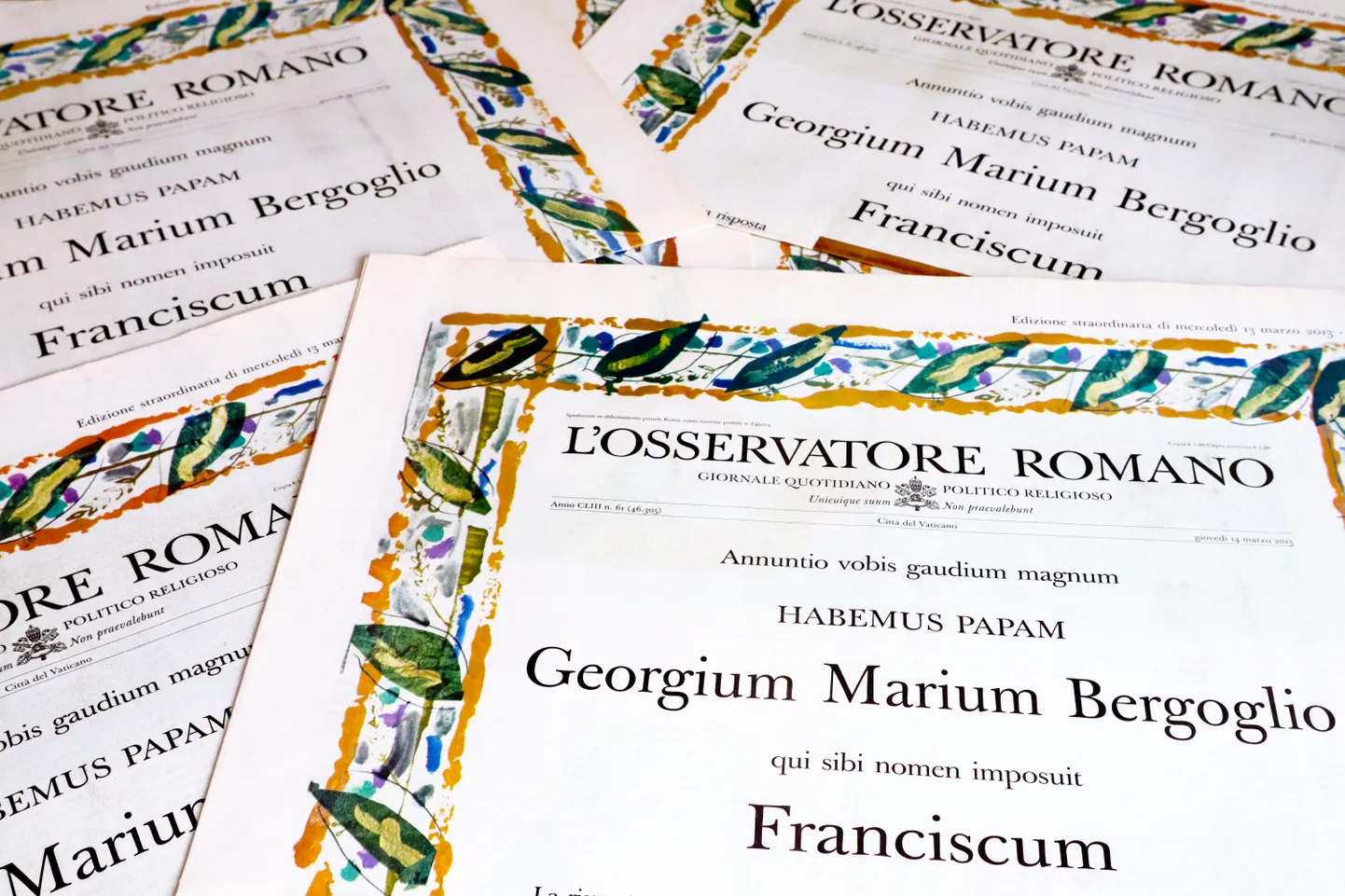 Vatikani väljaanne L'Osservatore Romano teatas 13. märtsil 2013, et uueks paavstiks sai kardinal Jorge Mario Bergoglio, kes võttis paavstinimeks Franciscus. Paavst Franciscus suri 21. aprillil 2025.