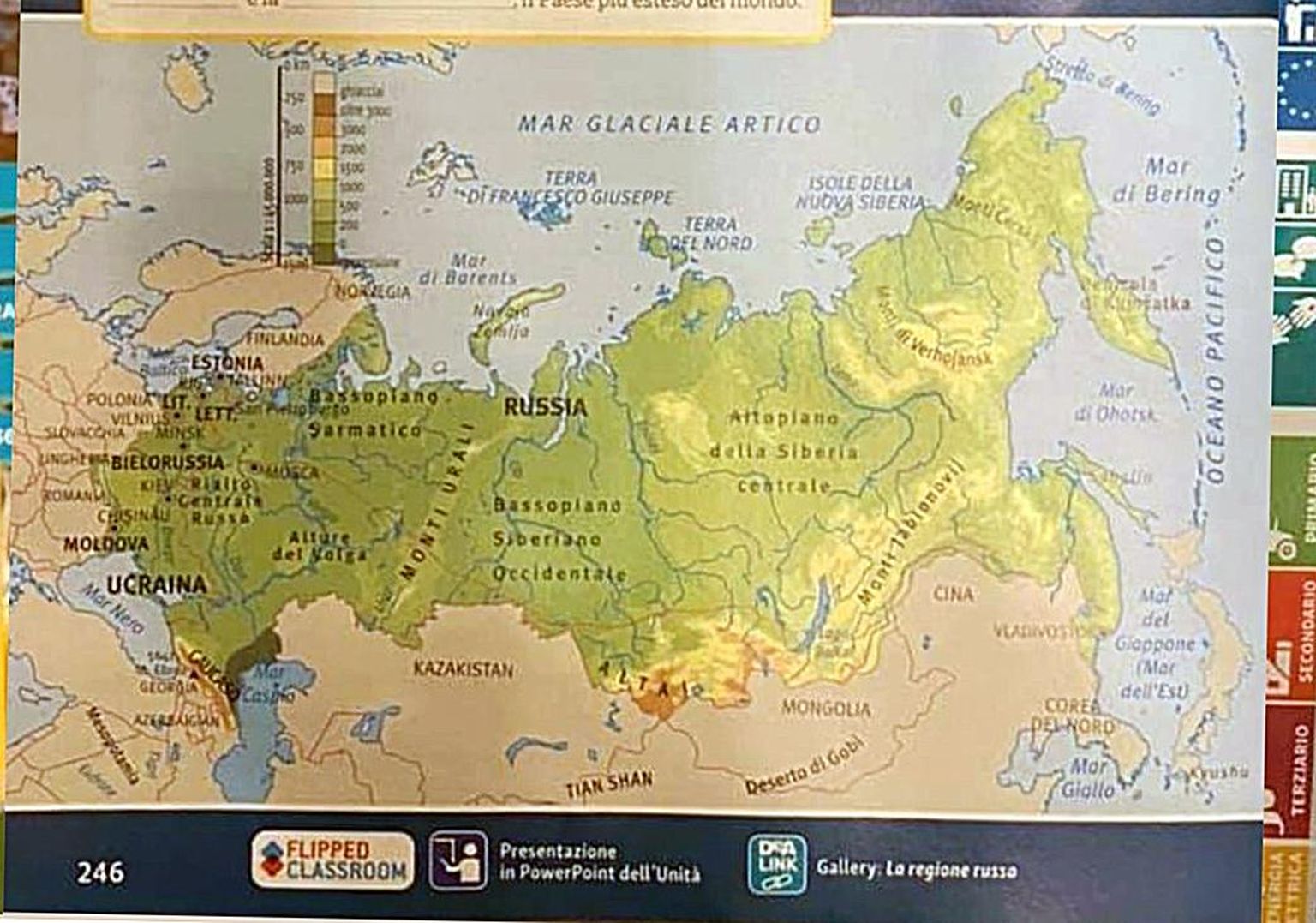 Italian geography textbook depict not only Estonia but also Latvia, ليتوانيا, Ukraine, Belarus and Moldova as part of Russia.