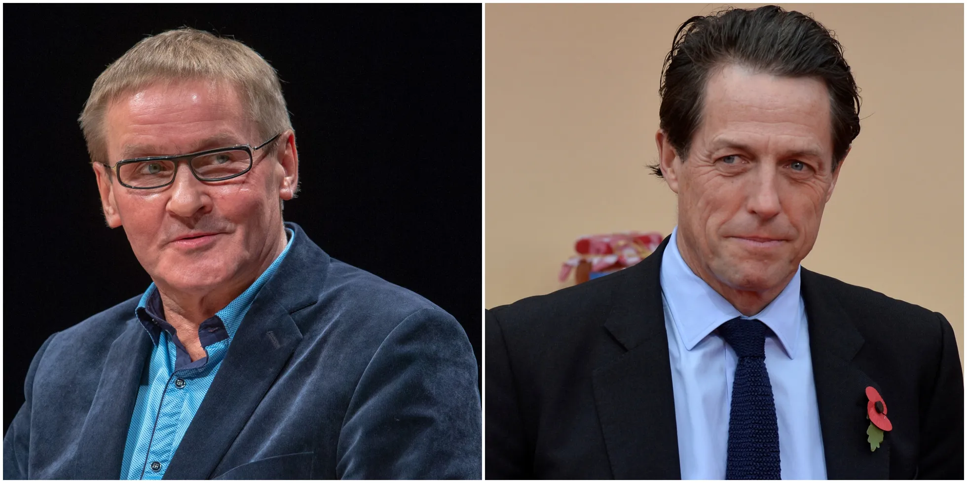 Vasakul: Jaak Aab, foto: Elmo Riig/Scanpix. Paremal: Hugh Grant, foto: Reuters/Scanpix.