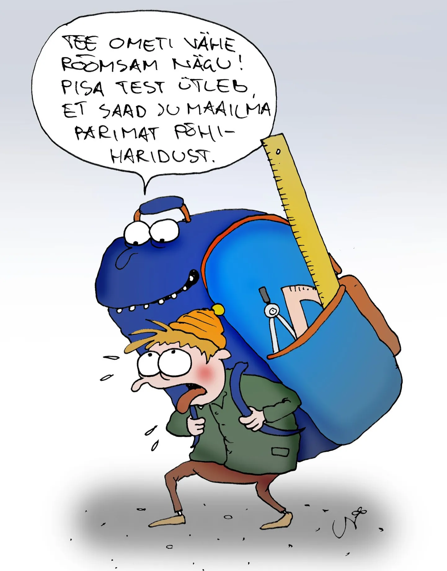 Karikatuur. PISA.