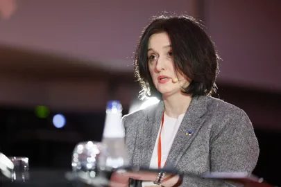 Ukraina teoloog ja filosoof Orõsja Bila Inimõiguste keskuse aastakonverentsil, 7. veebruaril 2025. a.