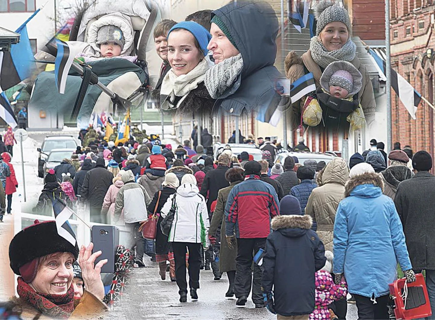 Rahvuslipu kolme värvi jätkus eile kõikjale: nii loodusesse, mastidesse kui inimeste kätesse.