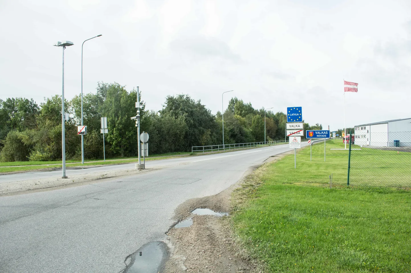 Valga-Valka piir, Eesti-Läti piir, Eesti-Läti piiripunkt Valgas.