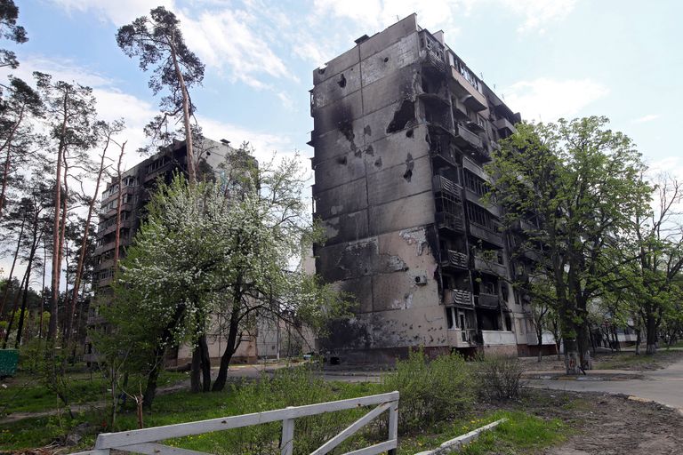 Kiievi oblastis Irpinis hävitatud elumaja.